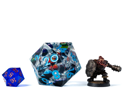 55mm Giant Eyes D20 - Blue Numbering