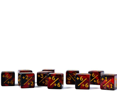 10 Piece Counter Dice D6 - Fire + Plus