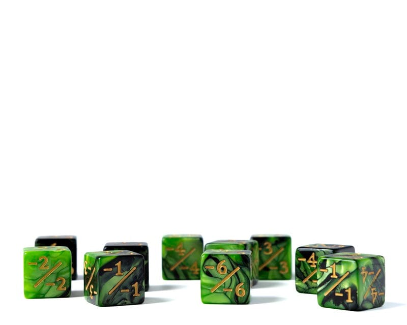 10 Piece Counter Dice D6 - Acid - Minus