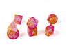 Pink Fire - Glass Dice Set