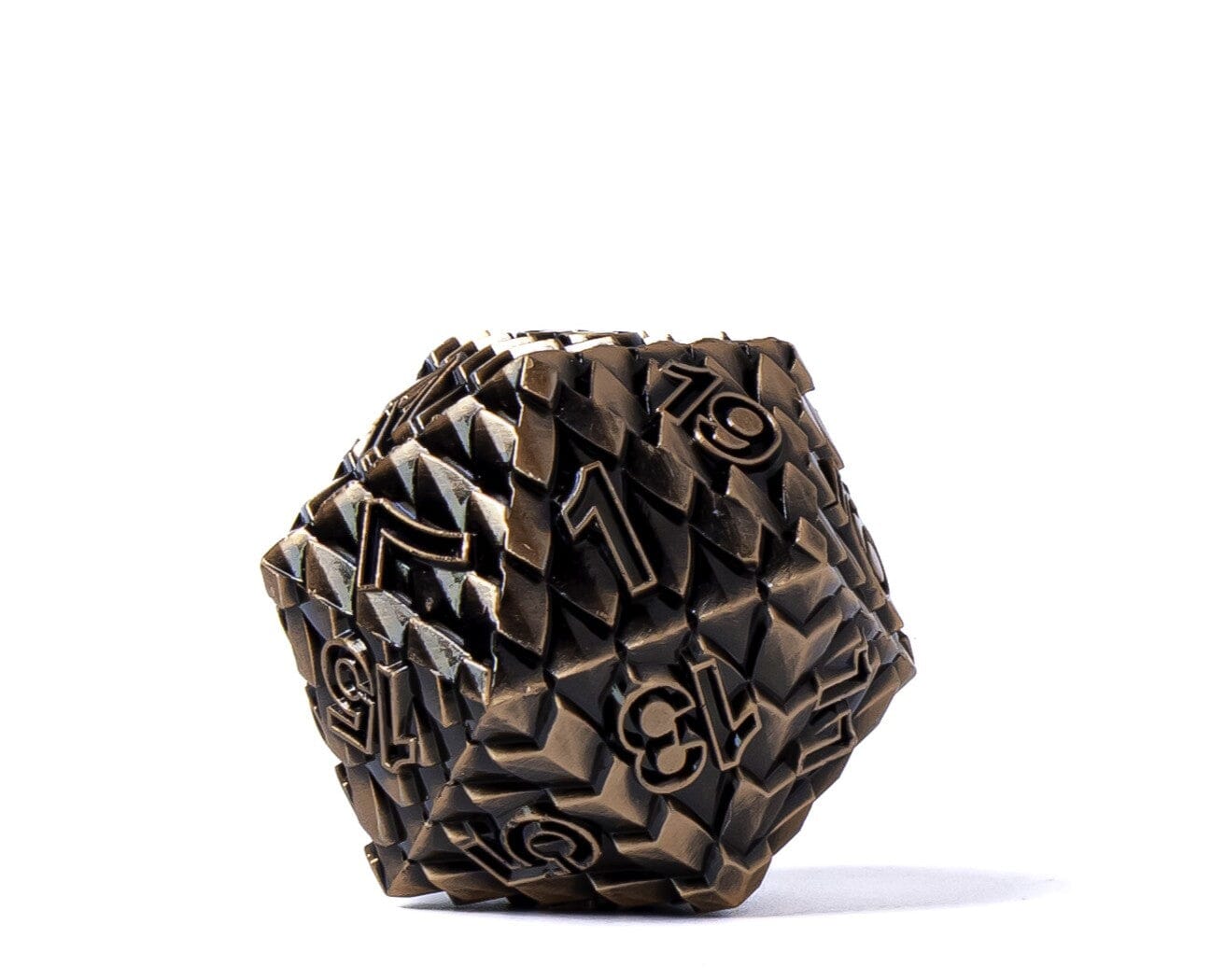 35mm Eye of the Dragon D20 - Copper W/ Green Eye