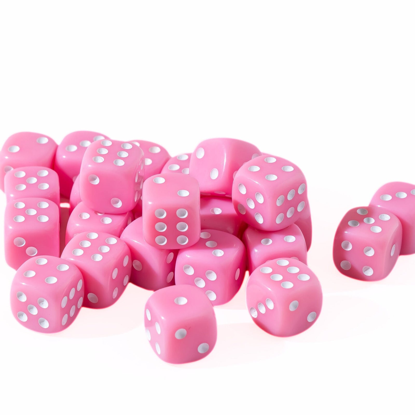 12mm D6 - Pink Opaque - 25 Count Bag