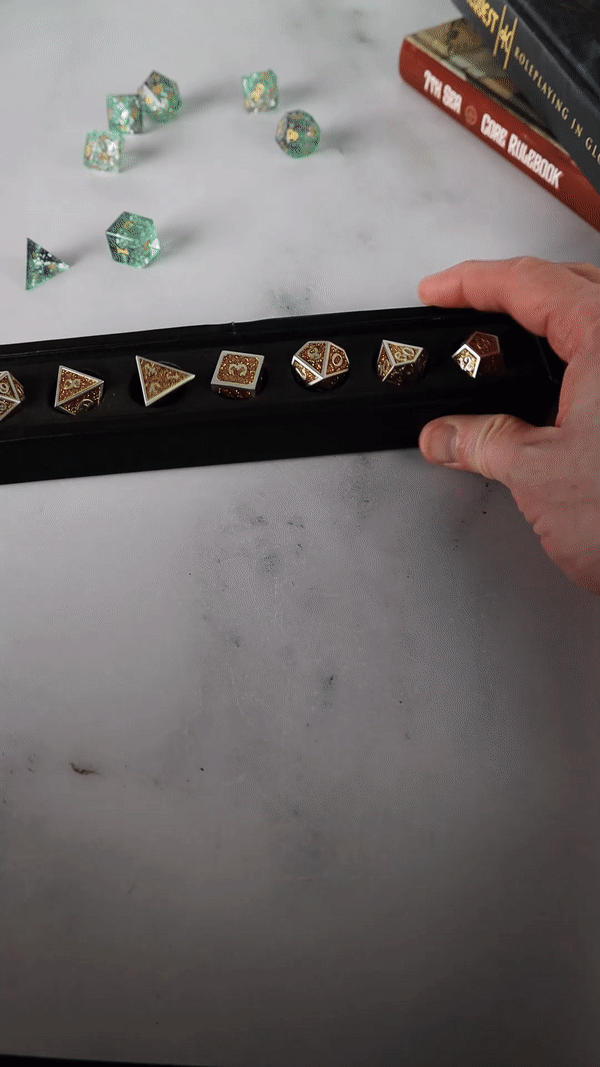 Dice Coffer - Shiny Sparkly Math Rocks - Silver Design