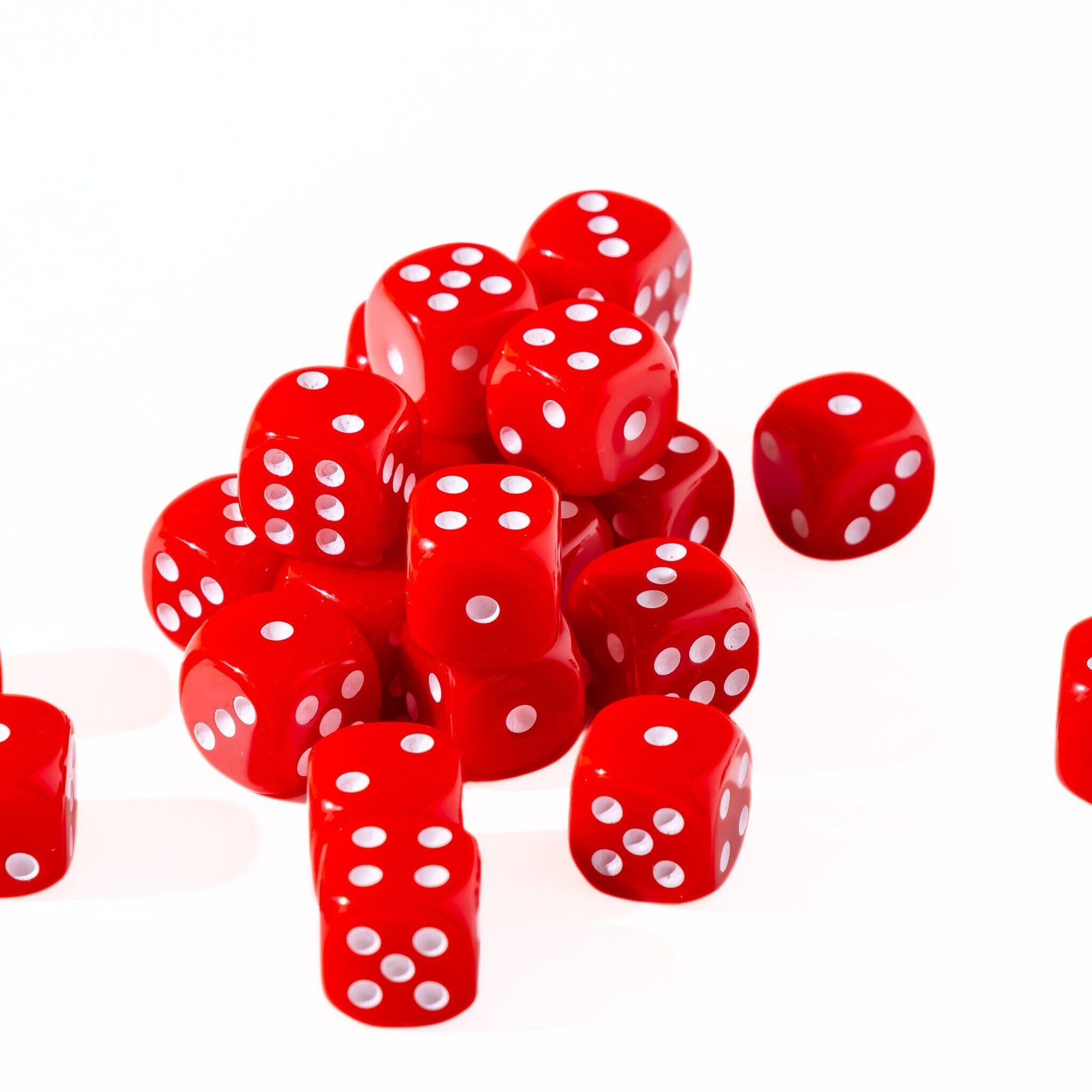 12mm D6 - Red Opaque - 25 Count Bag