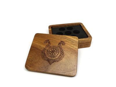 Ornate Helm of Awe Wooden Dice Case