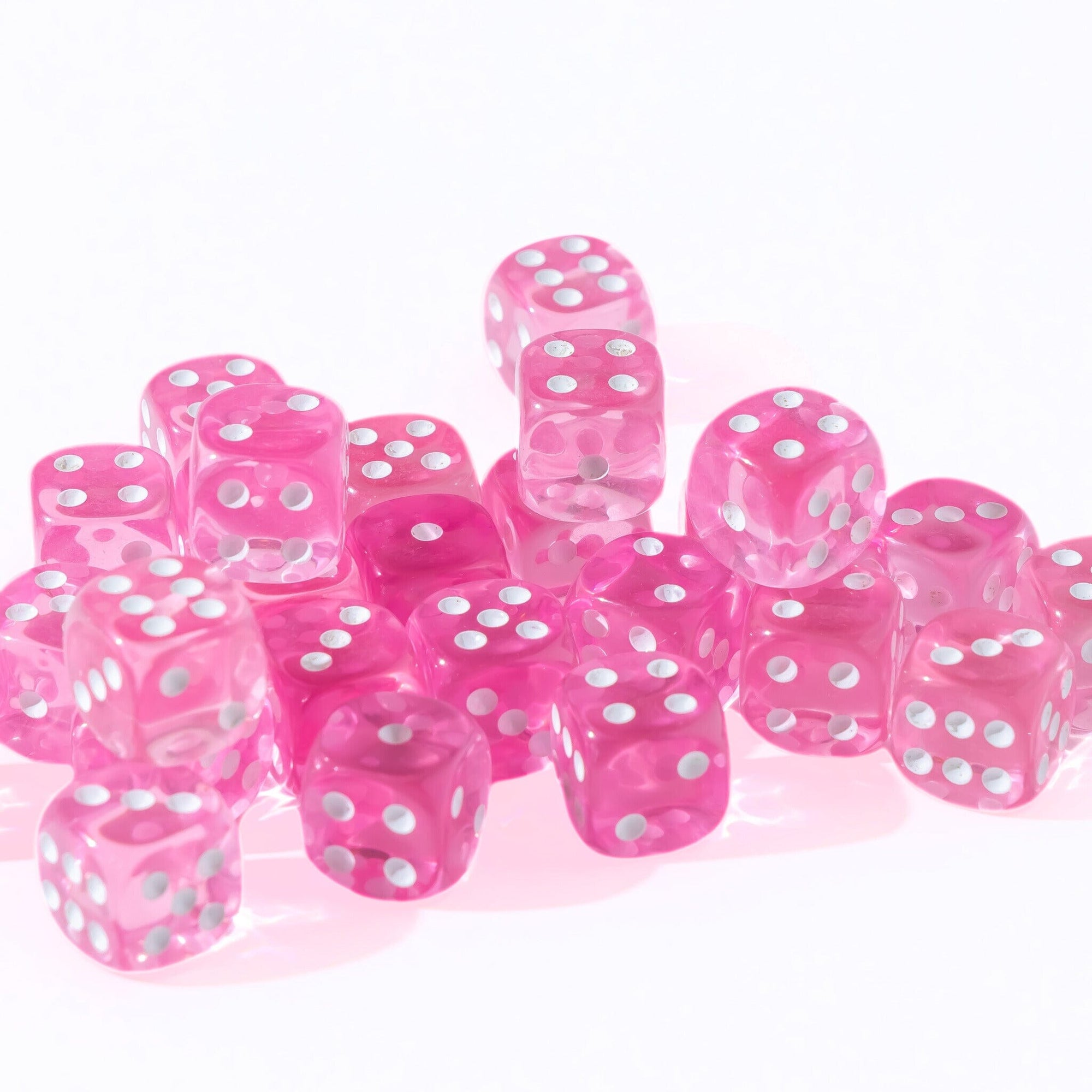 12mm D6 - Translucent Pink - 25 Count Bag