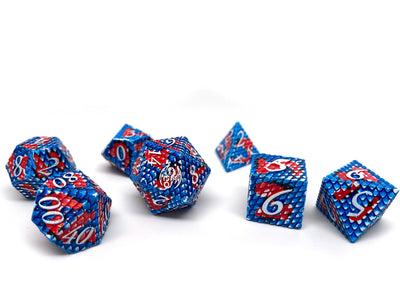 Dragon Scale Metal Dice - Red Sky Dragon Scales