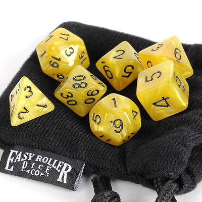 7pc yellow dice set