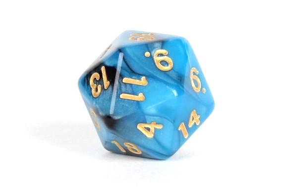 Cobalt Blue and Black Swirl Plastic - 7 Piece Set