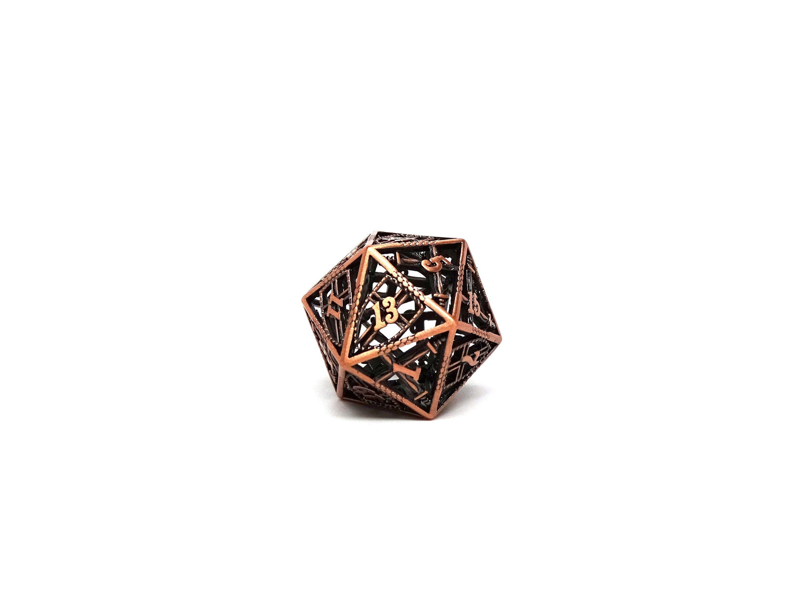 Legendary Bronze D20 Dice - Metal Single 20 Sided Dice - Easy