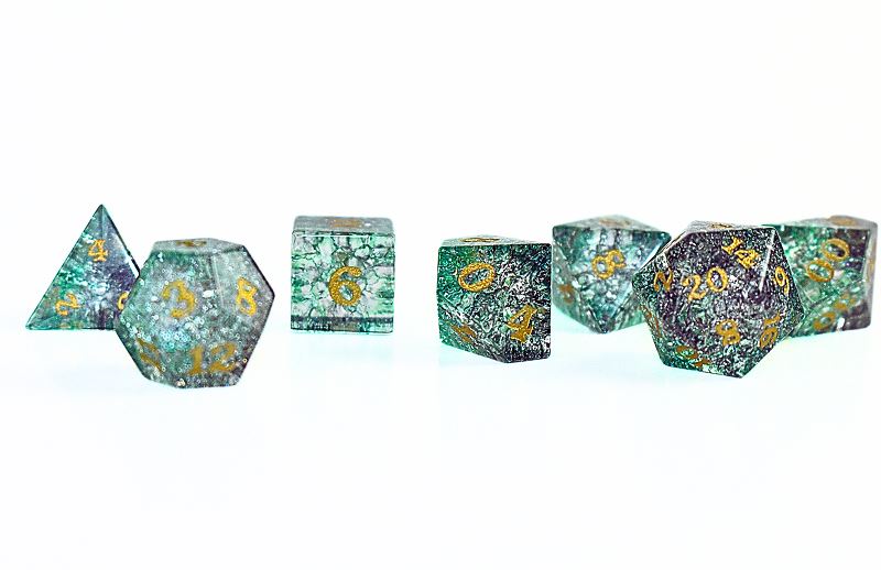 Crystal Moss - Glass Dice Set