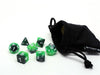 green and black dice