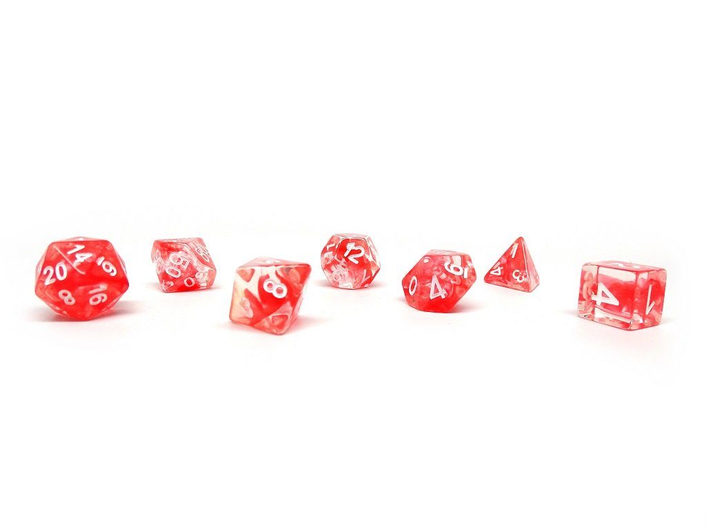 Red Glacier Dice - 7 Piece Set