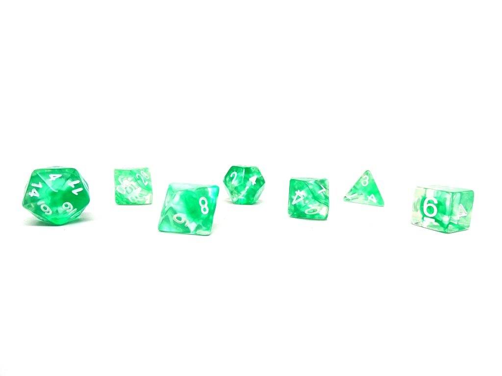 Green Glacier Dice - 7 Piece Set
