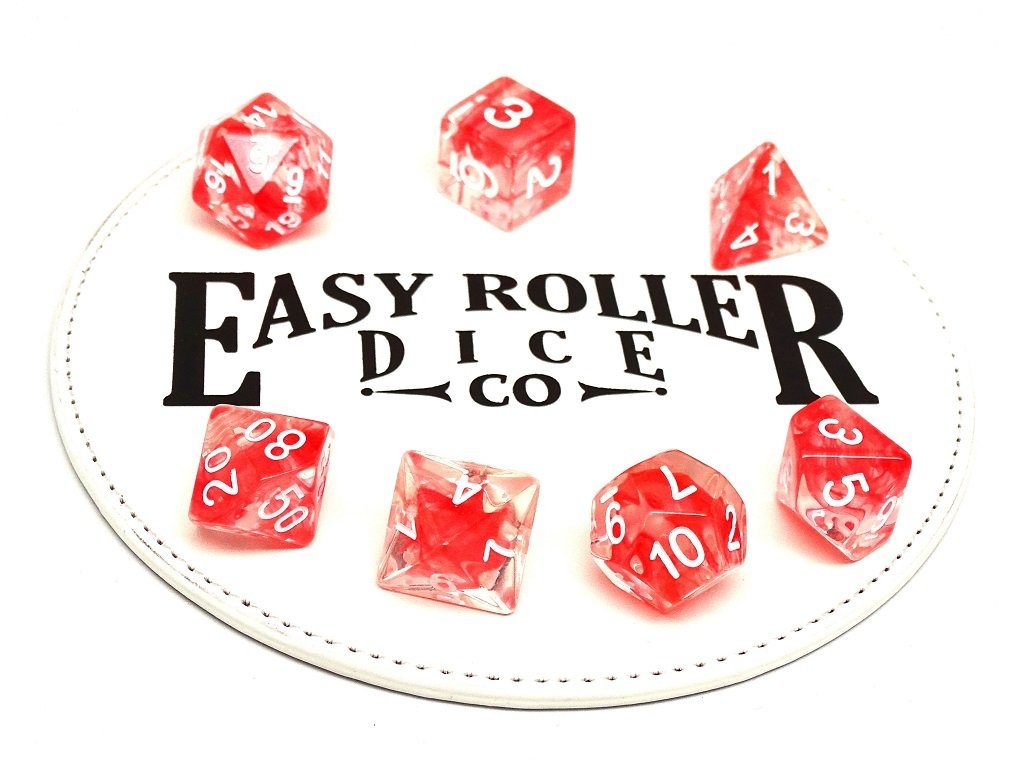 Red Glacier Dice - 7 Piece Set
