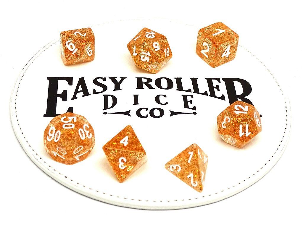 Gold Sparkle Dice - 7 Piece Set