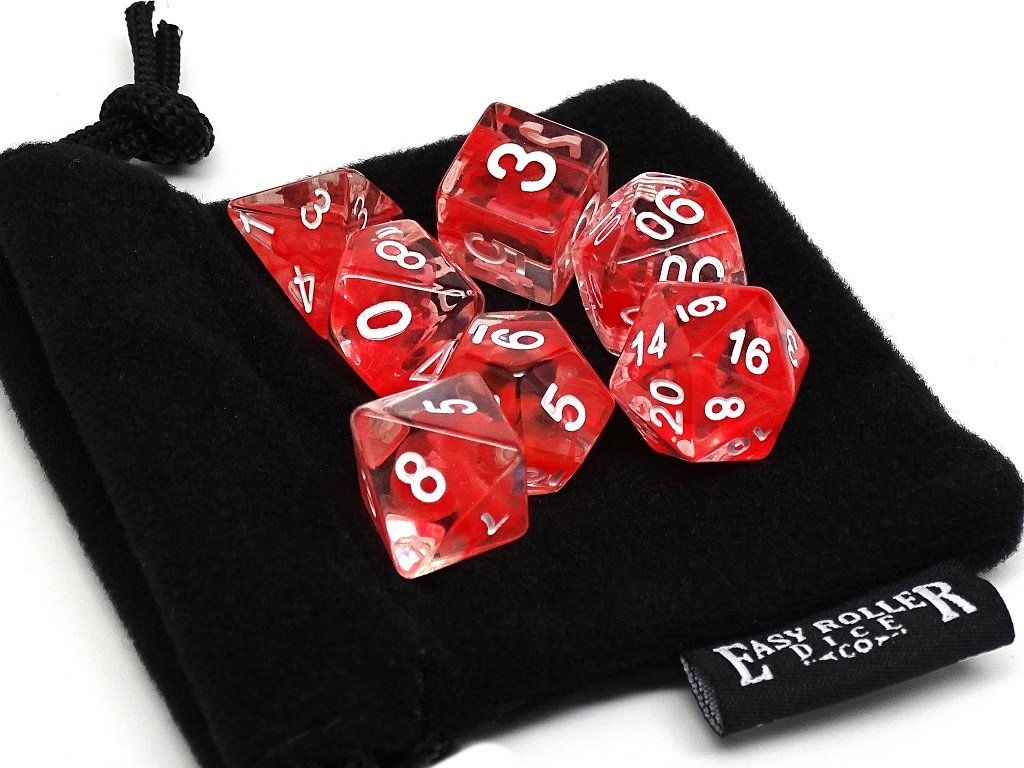 Red Glacier Dice - 7 Piece Set