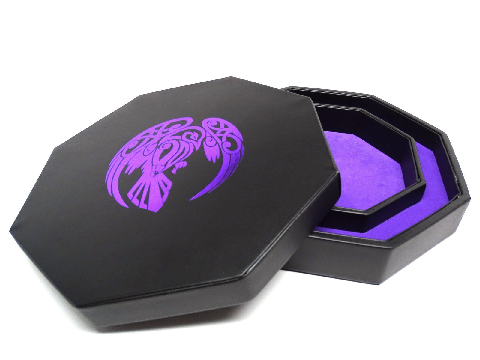 (Pre Order)                        Raven Dice Tray With Dice Staging Area and Lid