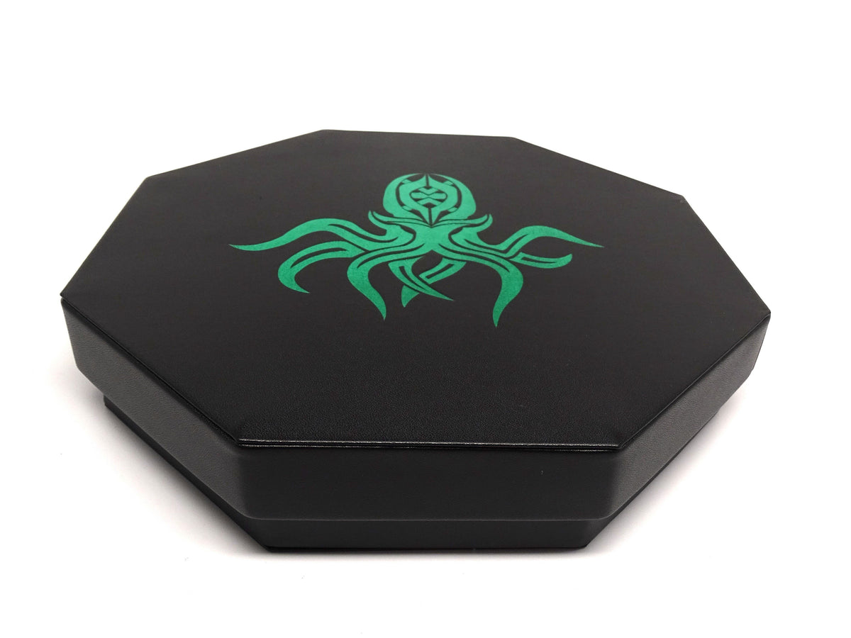 Luck Lab 8 Inch Dice Tray - Green - with Lid and Dice Staging Area for RPG Table Top Gaming- Tree of Life Design