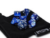 Blue and Silver Granite Dice Collection - 7 Piece Set