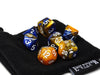 Blue and Amber Granite Dice Collection - 7 Piece Set
