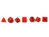 Crimson Marble Dice Collection - 7 Piece Set