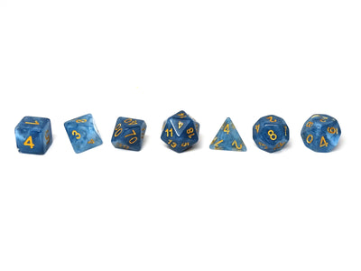 Blue Ivory Dice Collection - 7 Piece Set