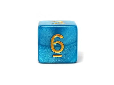 Cyan Marble Dice Collection - 7 Piece Set