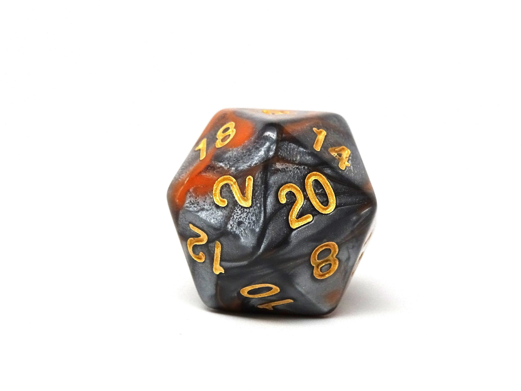 Orange and Grey Granite Dice Collection - 7 Piece Set