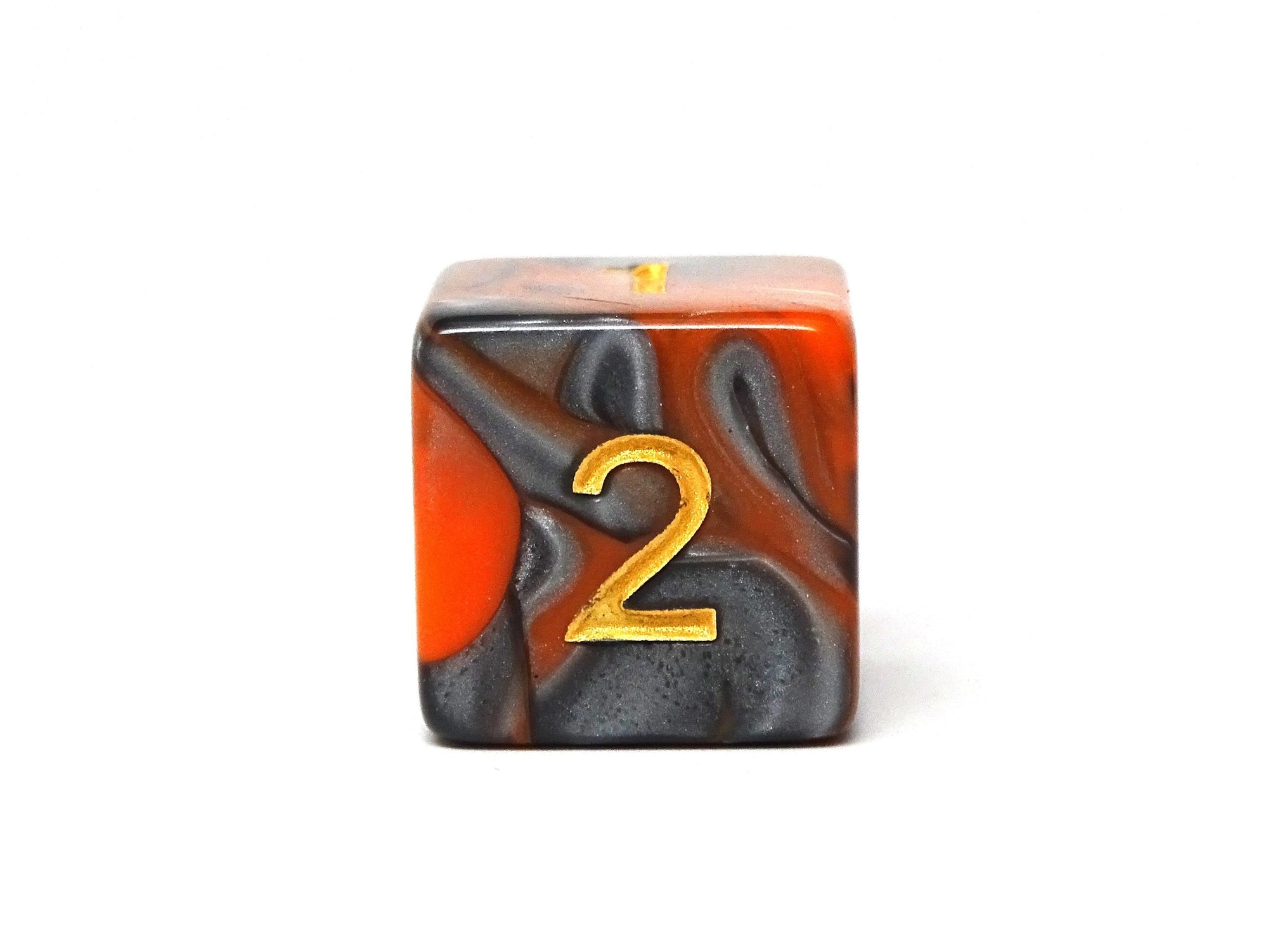 Orange and Grey Granite Dice Collection - 7 Piece Set