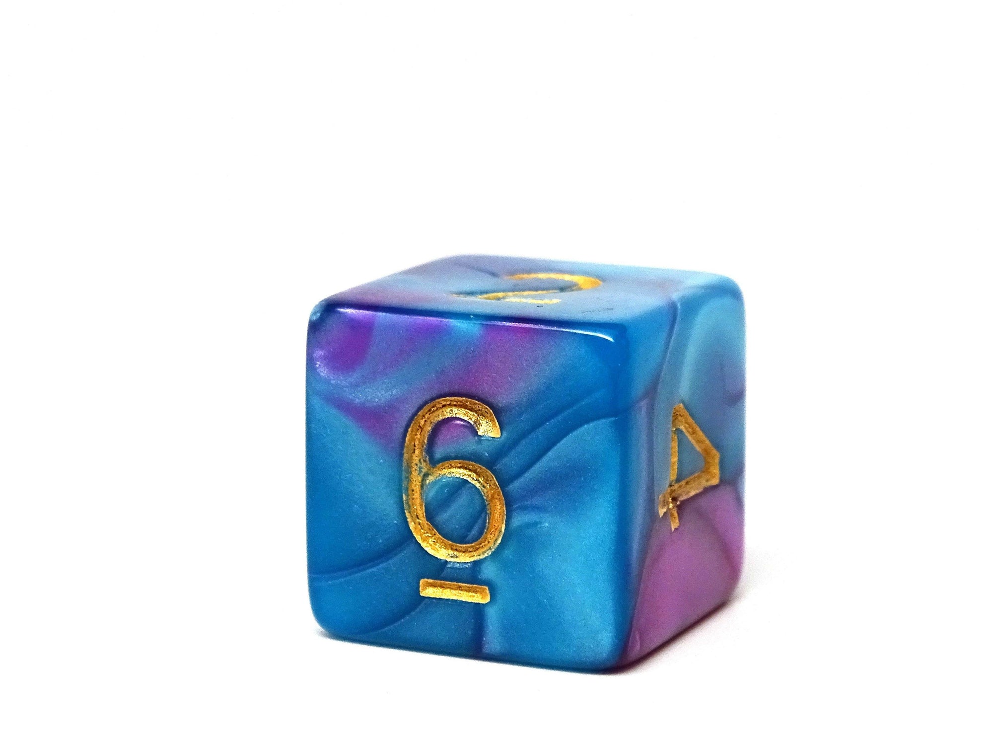 Turquoise and Magenta Swirl Dice Collection - 7 Piece Set