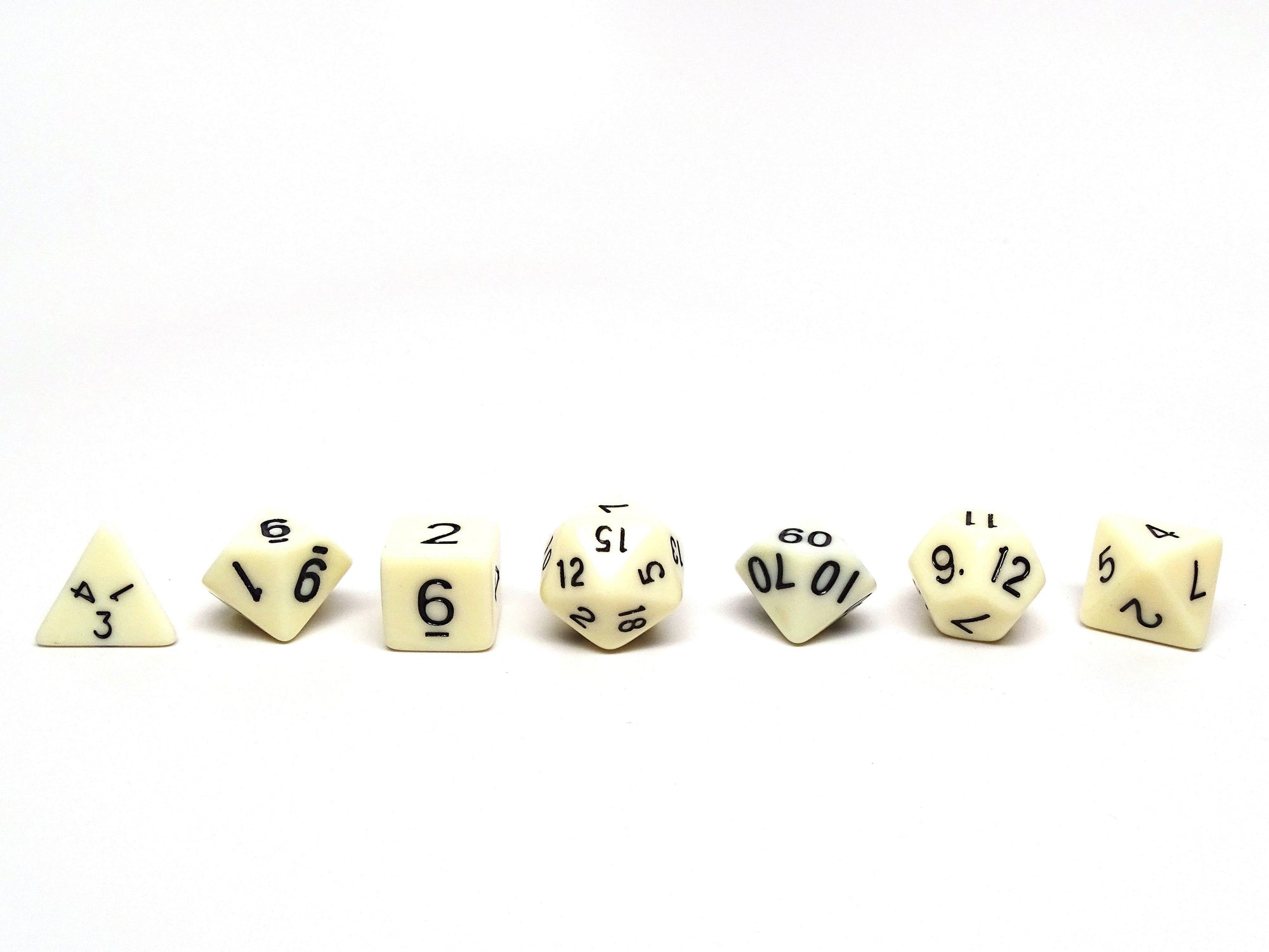 Bone White Dice - 7 Piece Set