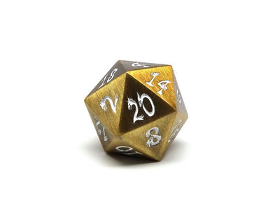 antique gold dice with white n umbers