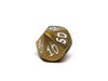 Metal Dice of Ancient Dragons - Ancient Gold with White Dragon Font