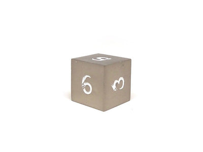 Metal Dice of Ancient Dragons - Ancient Silver with White Dragon Font