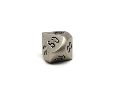 Metal Dice of Ancient Dragons - Ancient Silver with Black Dragon Font