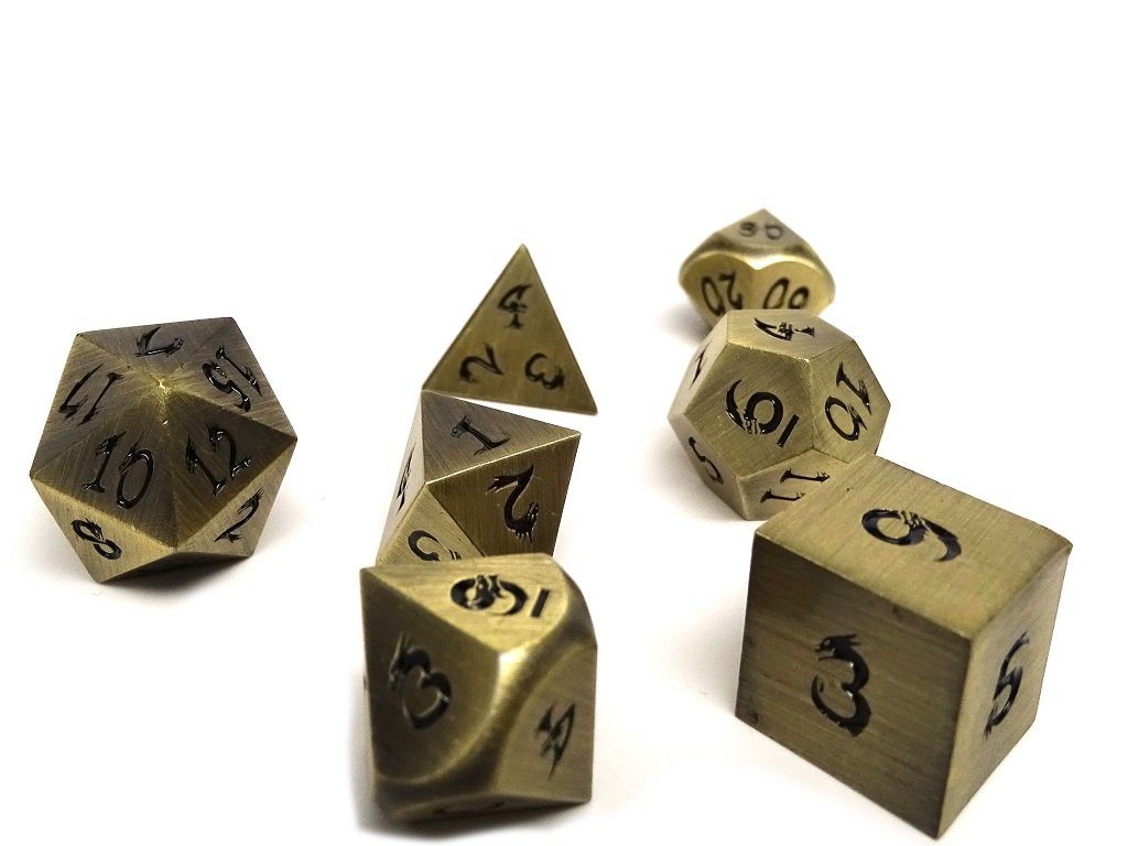 bronze dice with dragon numbers