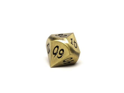 Metal Dice of Ancient Dragons - Ancient Bronze with Black Dragon Font