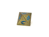 Metal Dice of Ancient Dragons - Ancient Bronze with Powder Blue Dragon Font