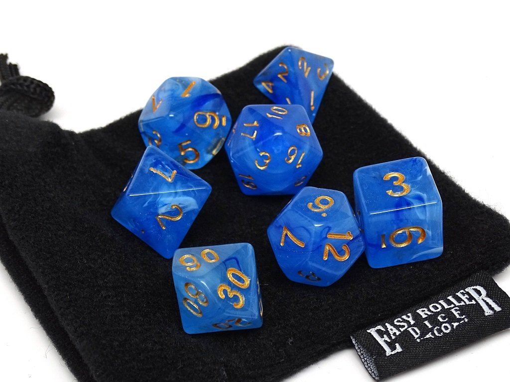 Frosted Blue Glacier - 7 Piece Dice Collection