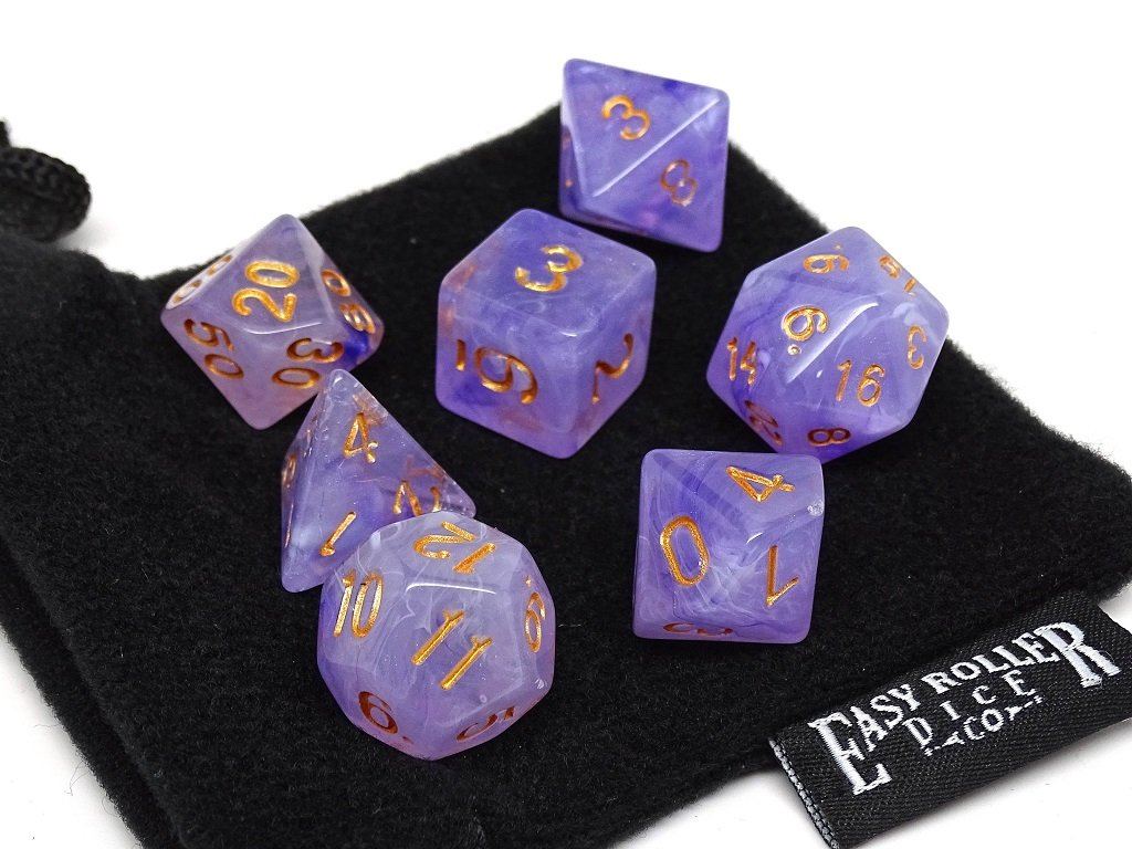 Frosted Purple Glacier - 7 Piece Dice Collection