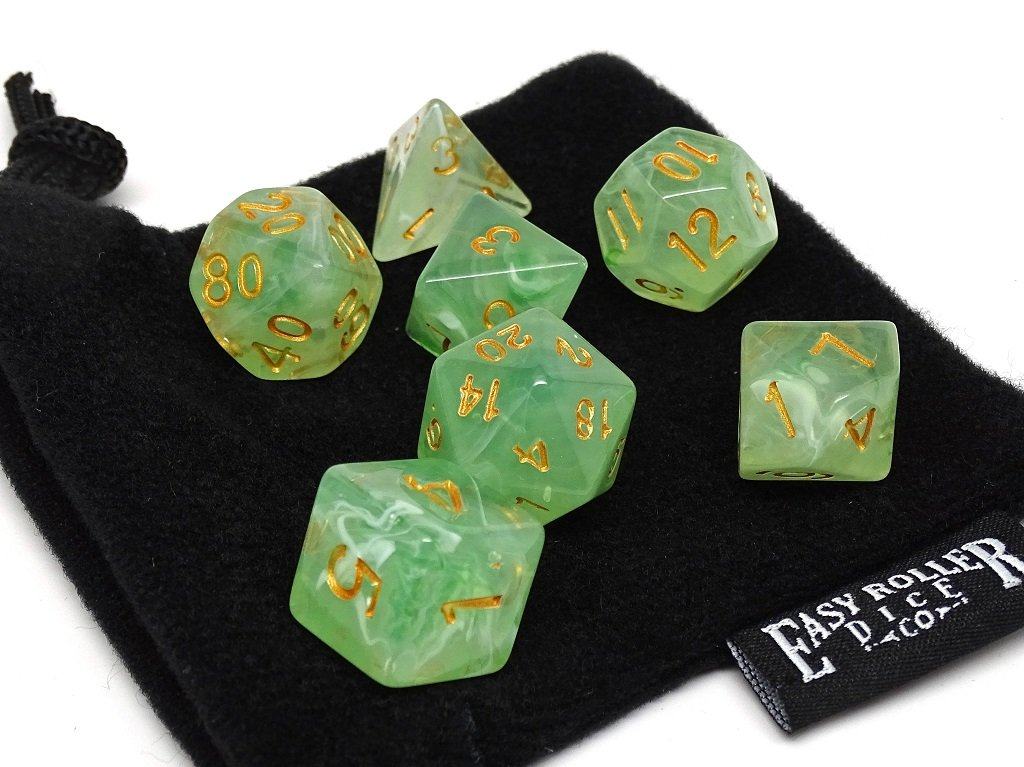 Frosted Green Glacier - 7 Piece Dice Collection