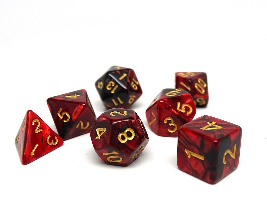 Lava Swirl - 7 Piece Dice Collection - Easy Roller Dice Company