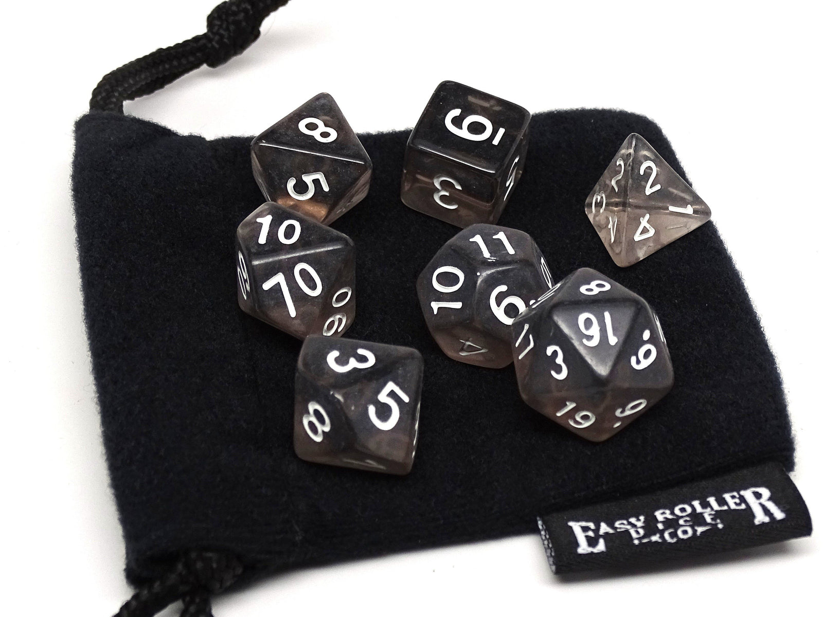 Dark Translucent Dice - 7 Piece Set