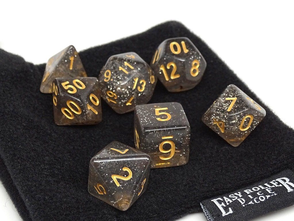 Midnight Sparkle Dice Set - 7 Piece Collection