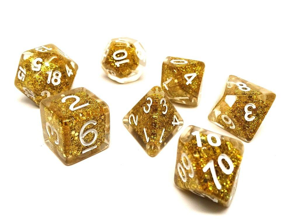 Gold Bling Dice Collection - 7 Piece Set