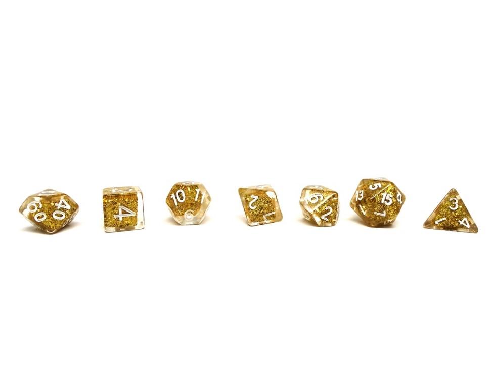 Gold Bling Dice Collection - 7 Piece Set