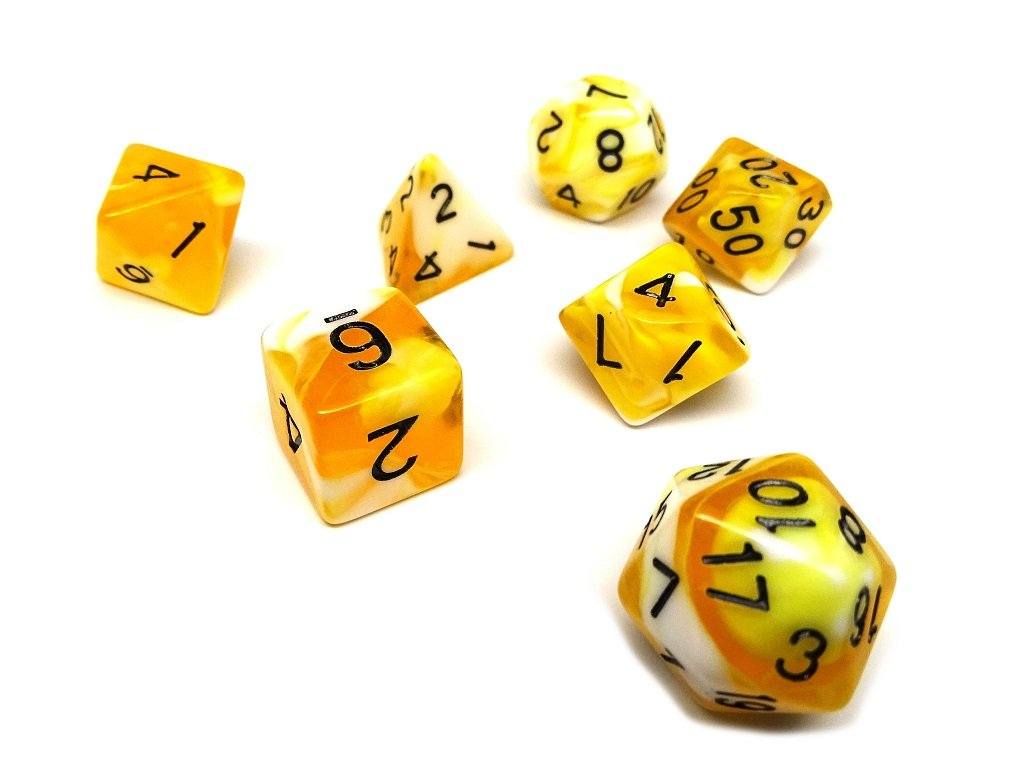 Butterscotch Swirl Dice Collection - 7 Piece Set