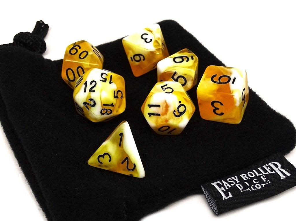 Butterscotch Swirl Dice Collection - 7 Piece Set