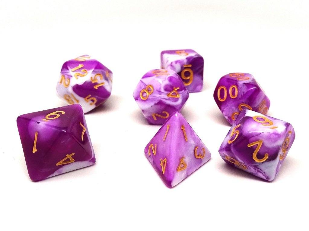 Plum Swirl Dice Collection - 7 Piece Set